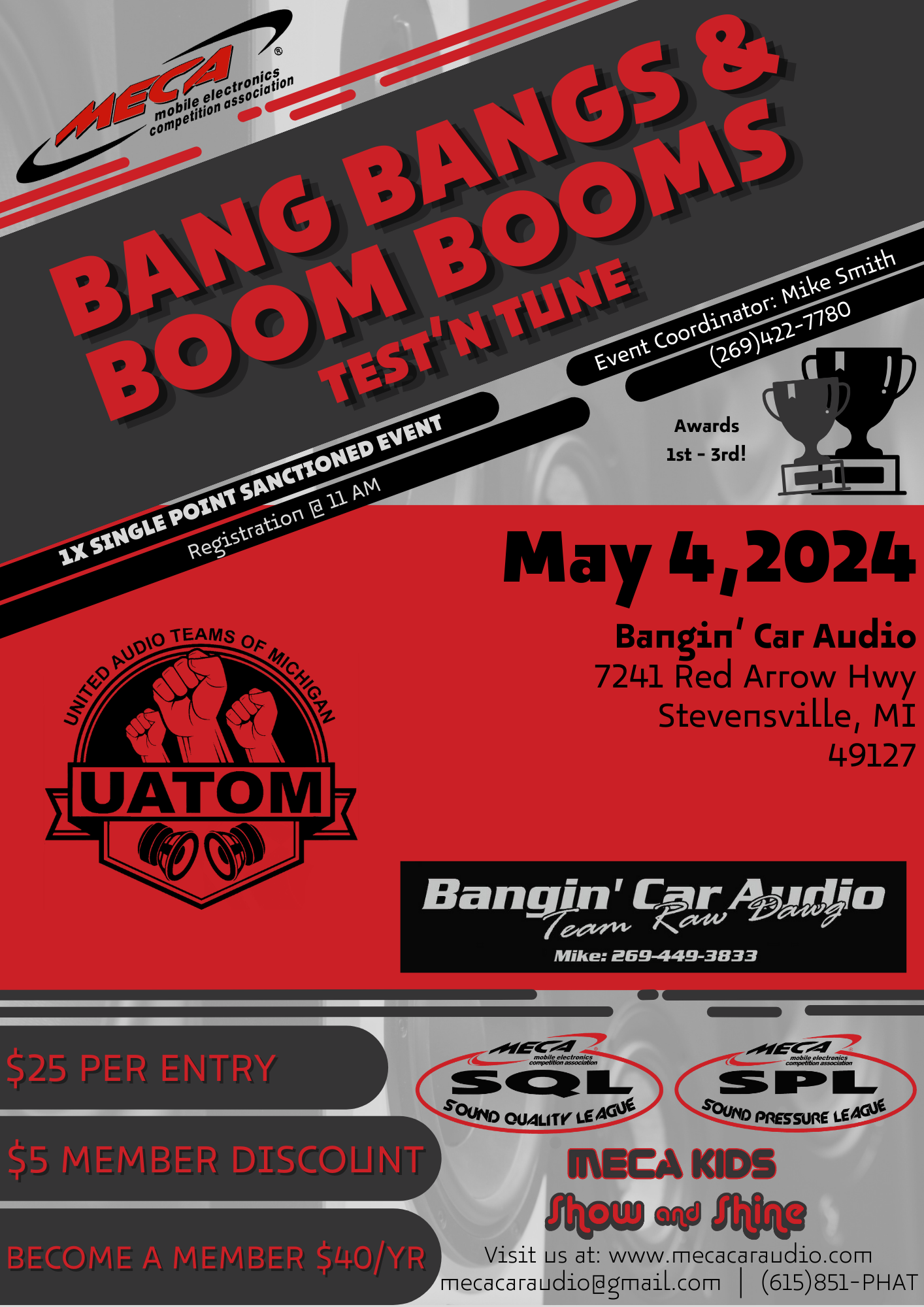 BANG BANGS & BOOM BOOMS Event Details » MECA